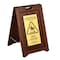 Alpine Industries 2-Sided Brass Plated Wet Floor Sign 499-BRA - alternate 1